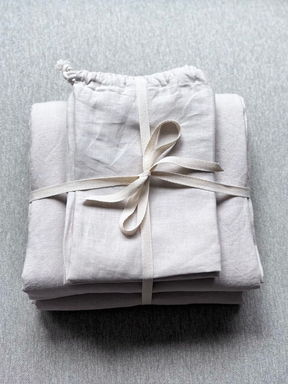 Quince Linen Duvet Cover Set Full/Queen Sand 3pc 100% Flax NWOT